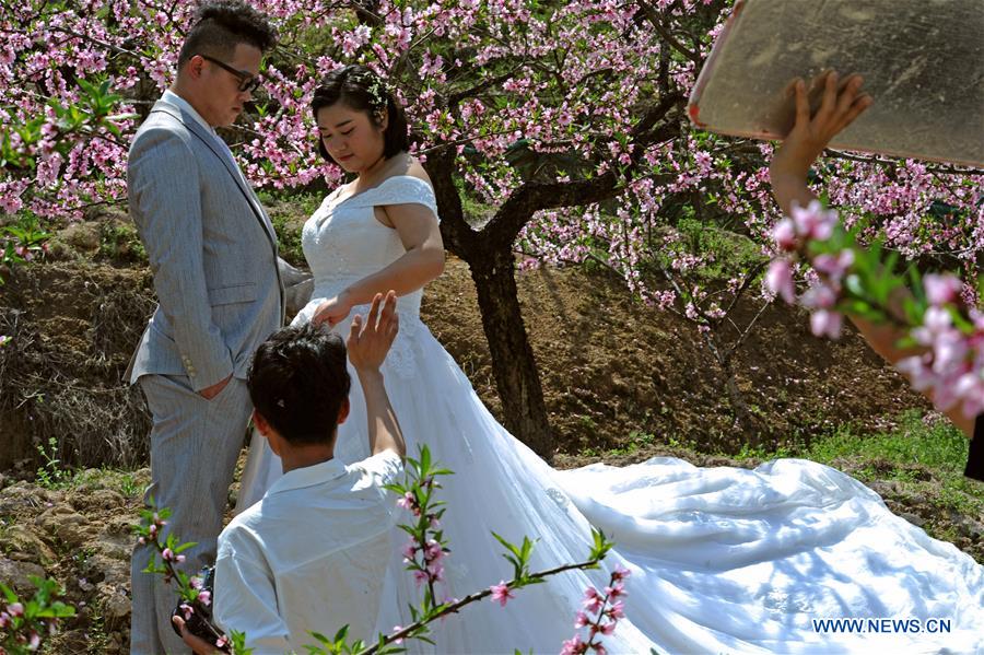 CHINA-ZHEJIANG-WEDDING-PEACH FOREST(CN)