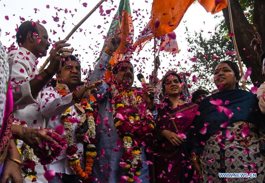 INDIA-MUMBAI-BHARATIYA JANATA PARTY CELEBRATION