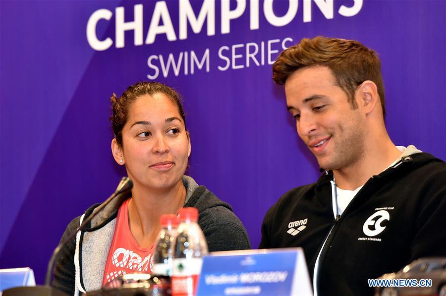 (SP)CHINA-GUANGZHOU-SWIMMING-FINA PRESS CONFERENCE