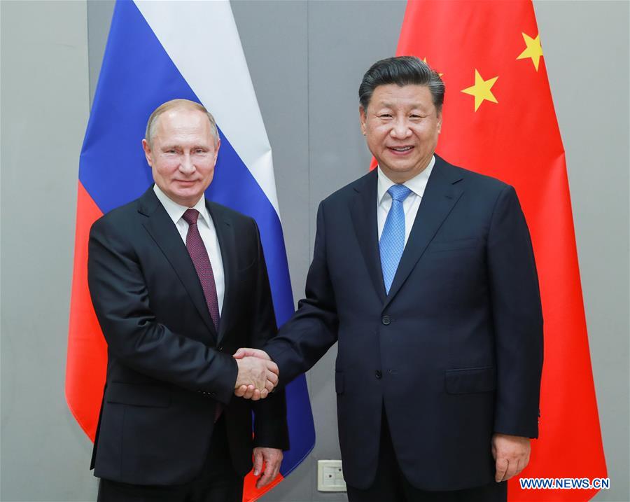 BRAZIL-BRASILIA-XI JINPING-PUTIN-MEETING