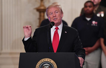 Trump speaks during Pledge to America's Workers event in Washington, D.C.